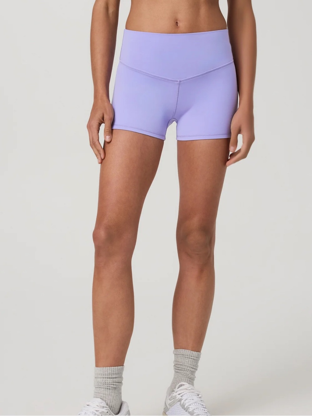 Vuori Lavender High-Rise Micro Shorts